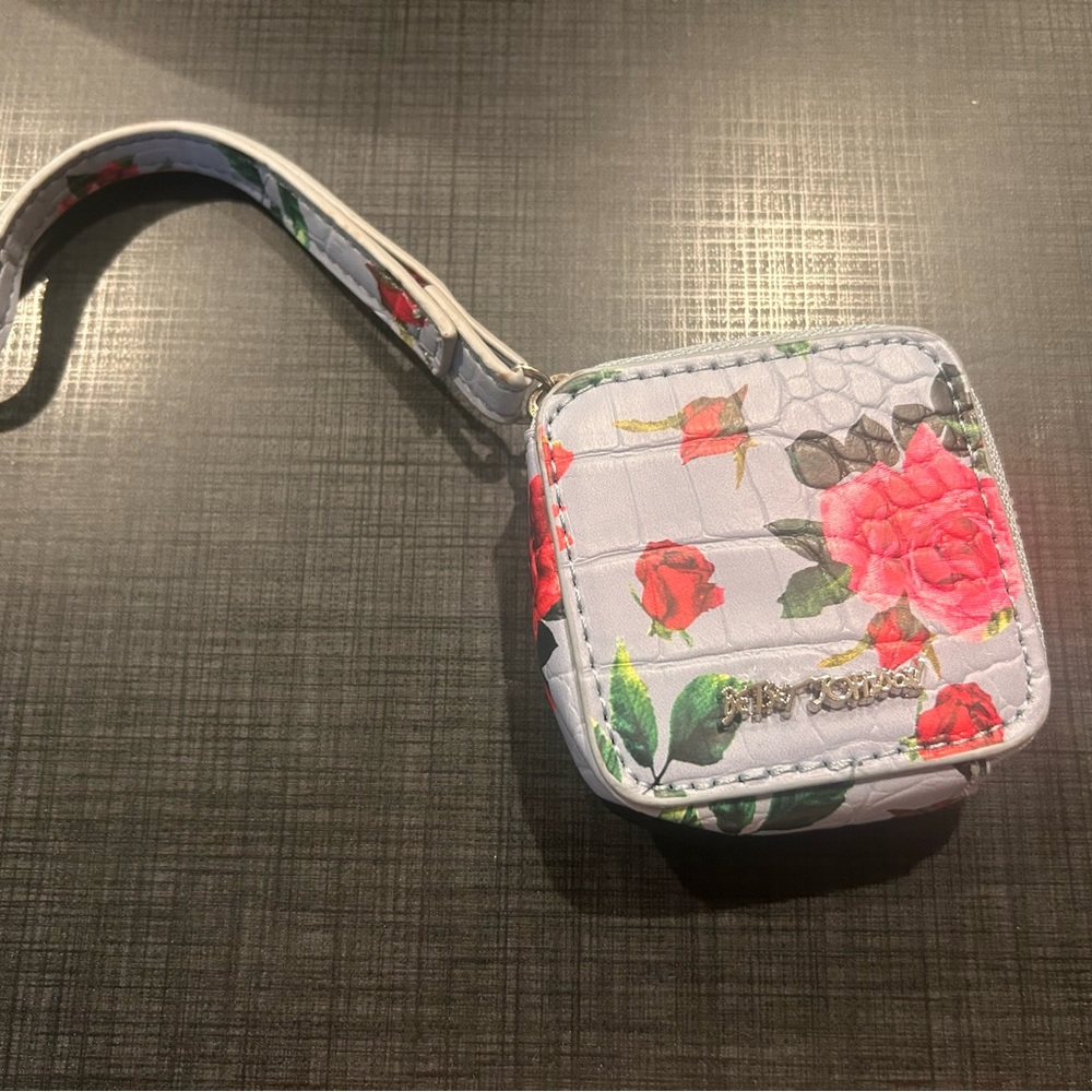 Betsey Johnson Pink and Red‎ Floral Wristlet